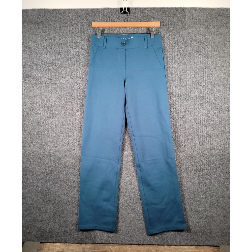 Betabrand Dress Pant Yoga Pants Straight Leg Womens Small Petite PS Teal Stretch